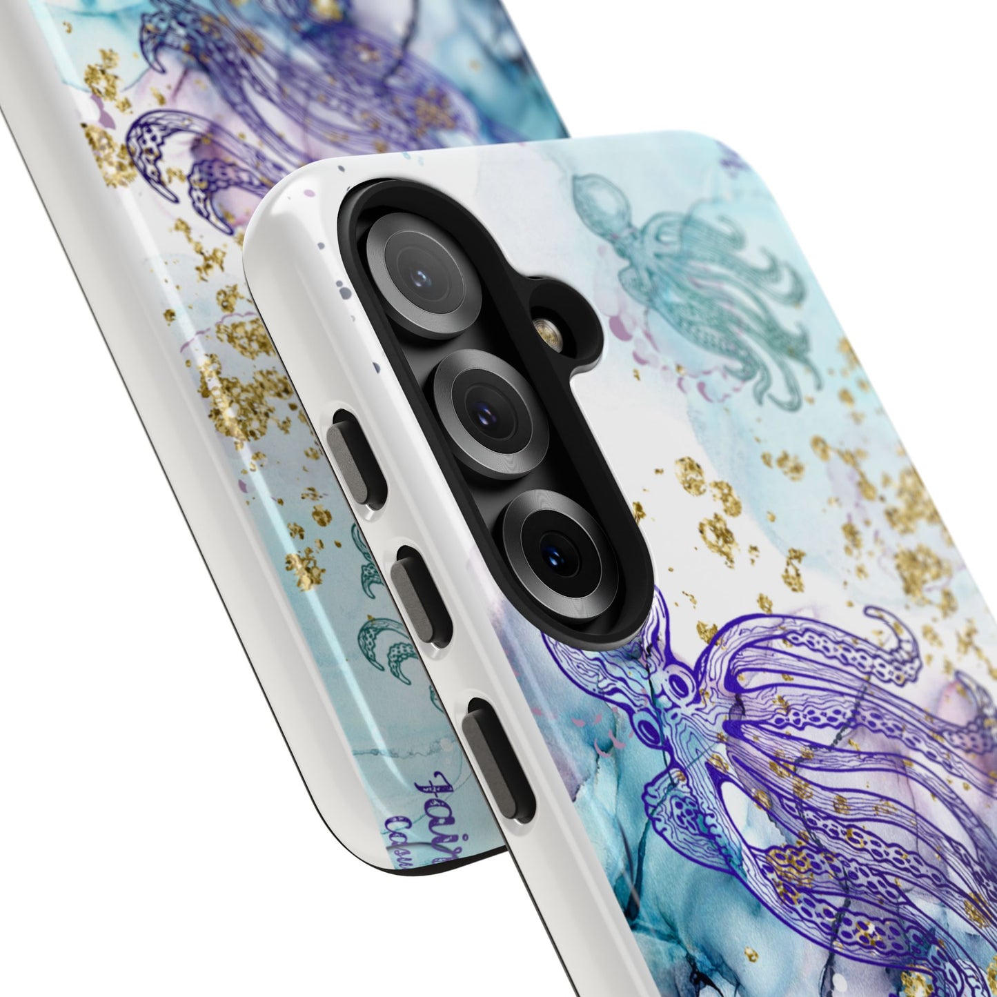 Octopus Art Tough Phone Case — Purple Nautical Sea Creature Design