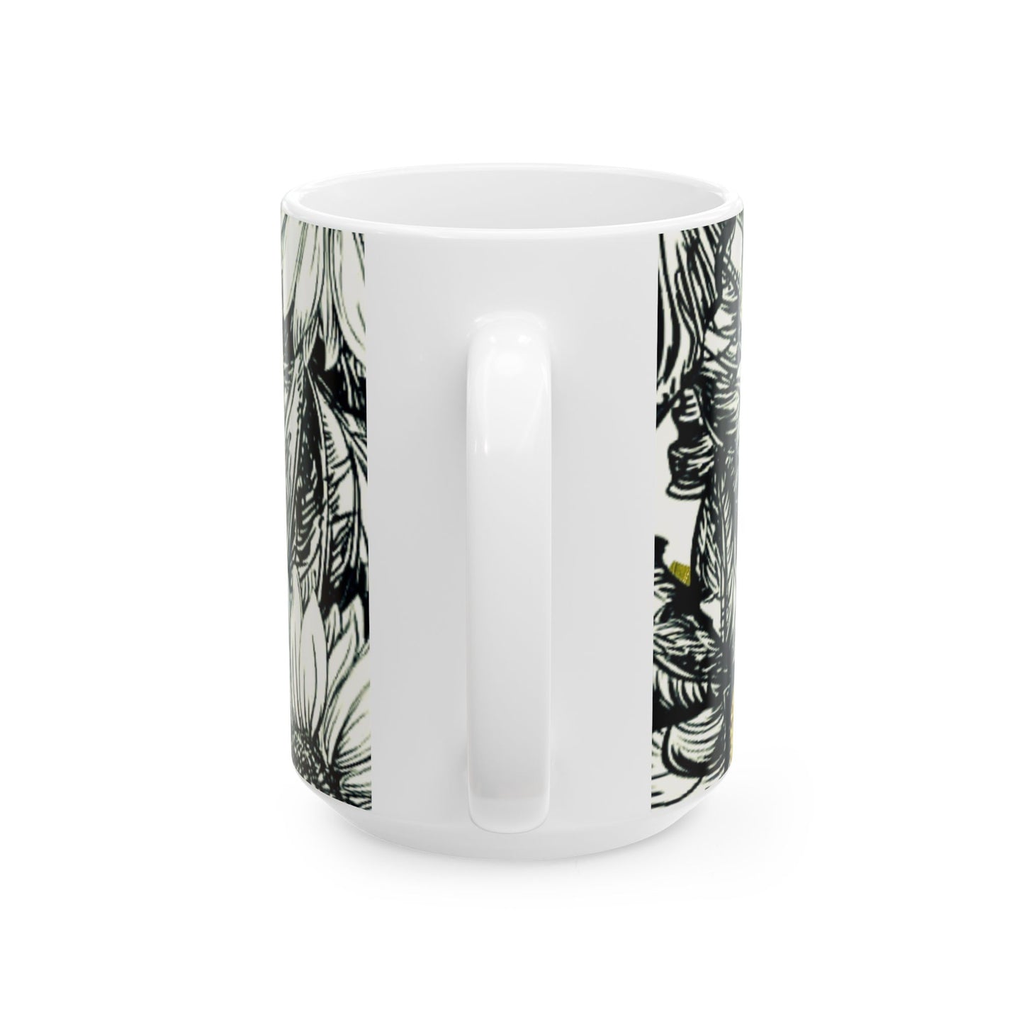 Sunflower Ceramic Mug — 11oz & 15oz Floral Coffee Tea Cup