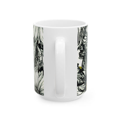 Sunflower Ceramic Mug — 11oz & 15oz Floral Coffee Tea Cup