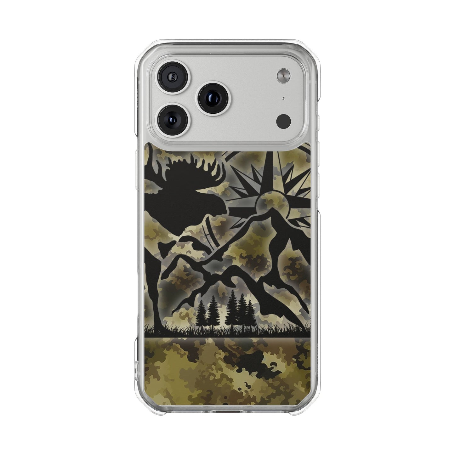Camo Outdoors Phone Case — Compass & Wildlife Clear Magnetic Impact Case