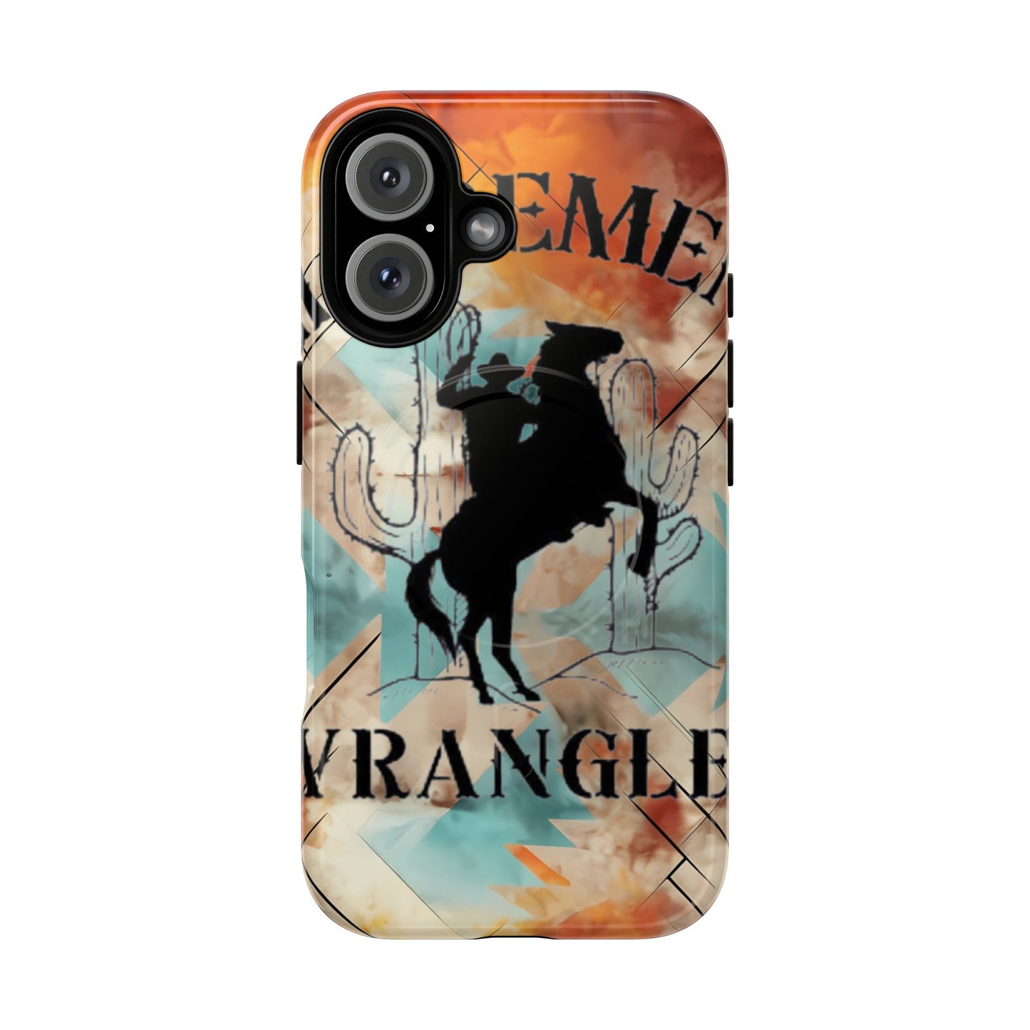 Elopement  Wrangler Tough Magnetic Phone Case — Rodeo Cowboy Silhouette Design