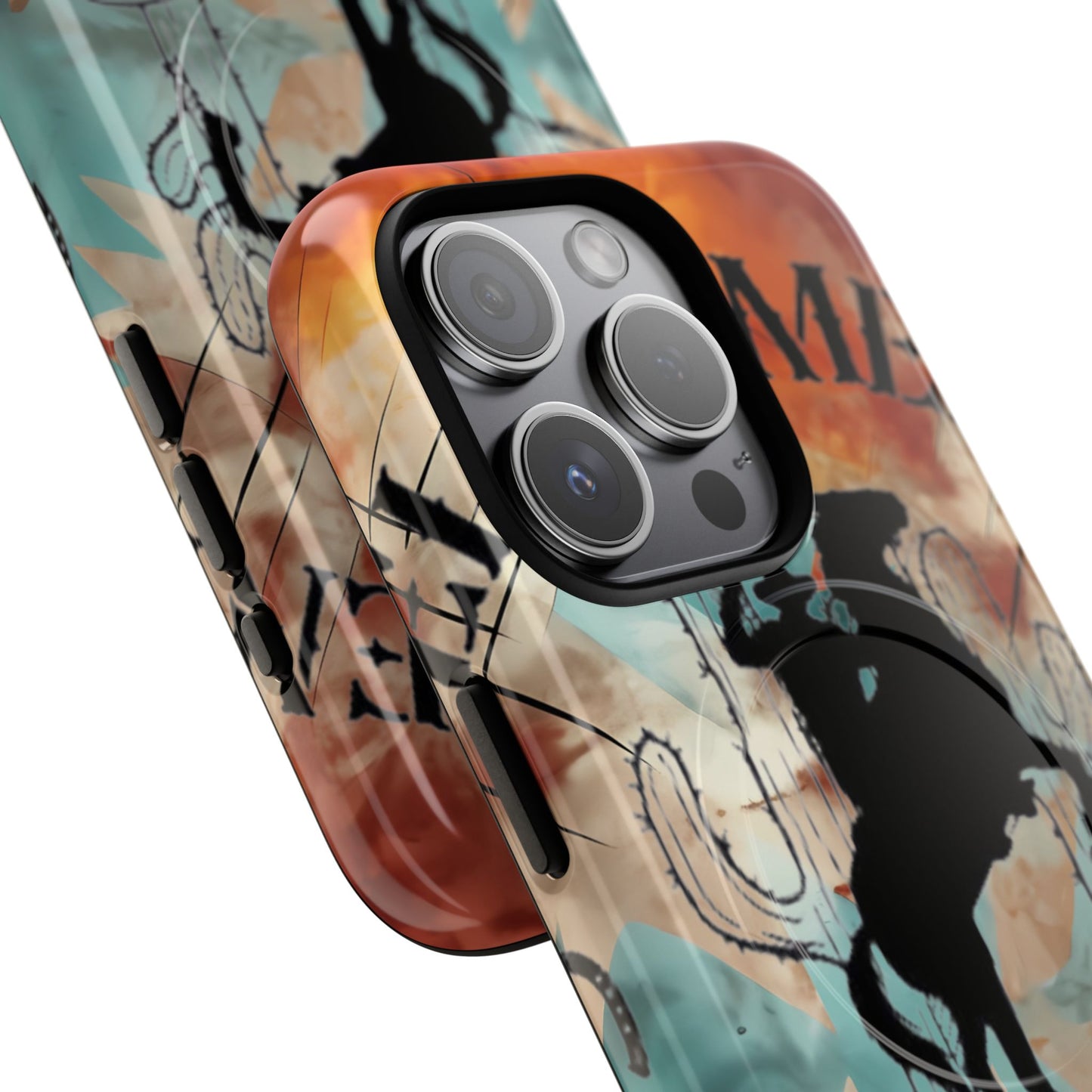 Elopement  Wrangler Tough Magnetic Phone Case — Rodeo Cowboy Silhouette Design