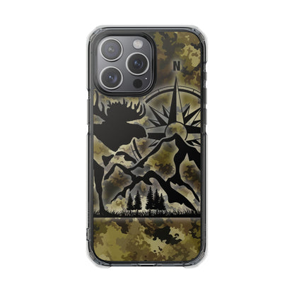 Camo Outdoors Phone Case — Compass & Wildlife Clear Magnetic Impact Case