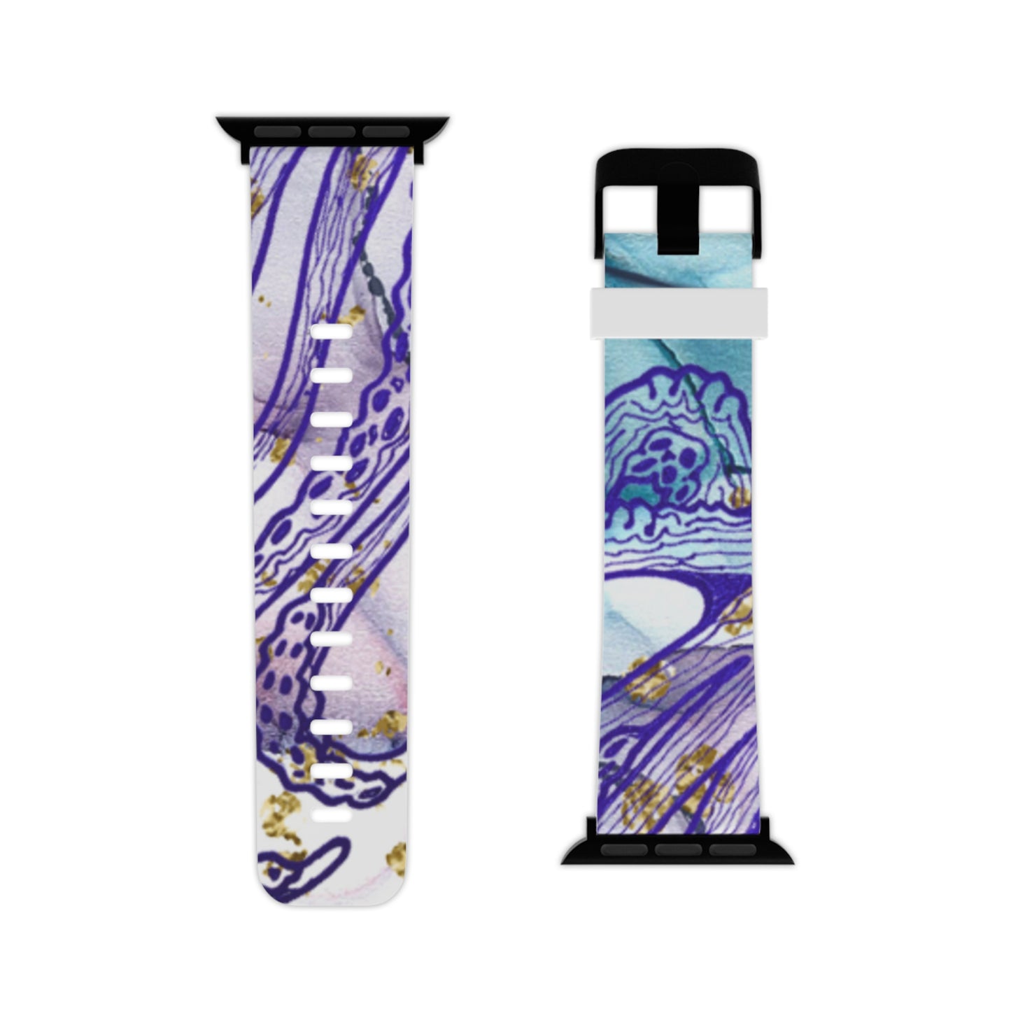 Purple Marble Apple Watch Band — Abstract Swirl Replacement Strap