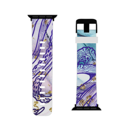 Purple Marble Apple Watch Band — Abstract Swirl Replacement Strap