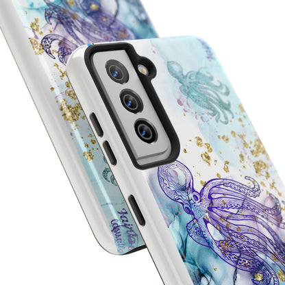 Octopus Art Tough Phone Case — Purple Nautical Sea Creature Design