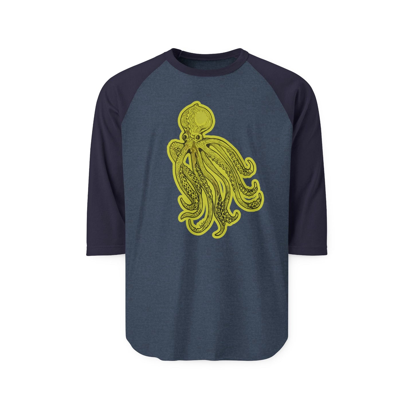Octopus Raglan Shirt – Nautical Vintage-Style Graphic Baseball Tee