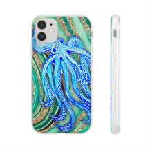 Octopus Seafoam Phone Case — Artistic Blue Octopus Flexible Protective Cover