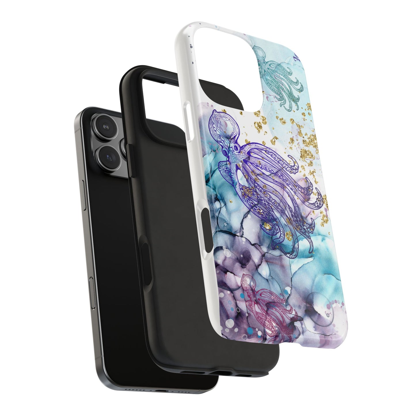 Octopus Art Tough Phone Case — Purple Nautical Sea Creature Design