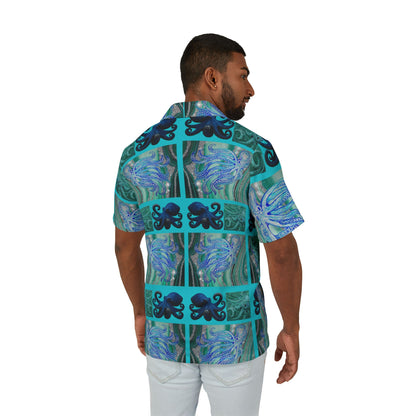 Tropical Octopus Hawaiian Shirt — Teal Ocean AOP Camp Shirt