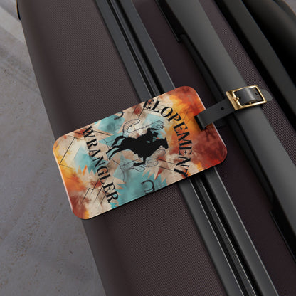 Elopement Wrangler Luggage Tag — Rustic Rodeo Cowboy Travel ID