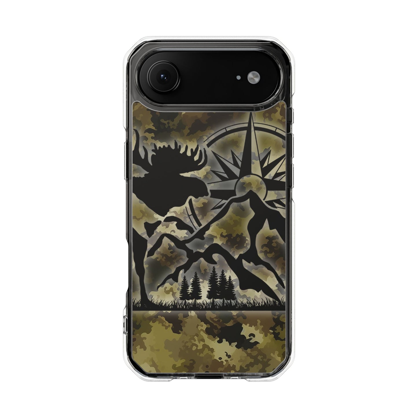 Camo Outdoors Phone Case — Compass & Wildlife Clear Magnetic Impact Case