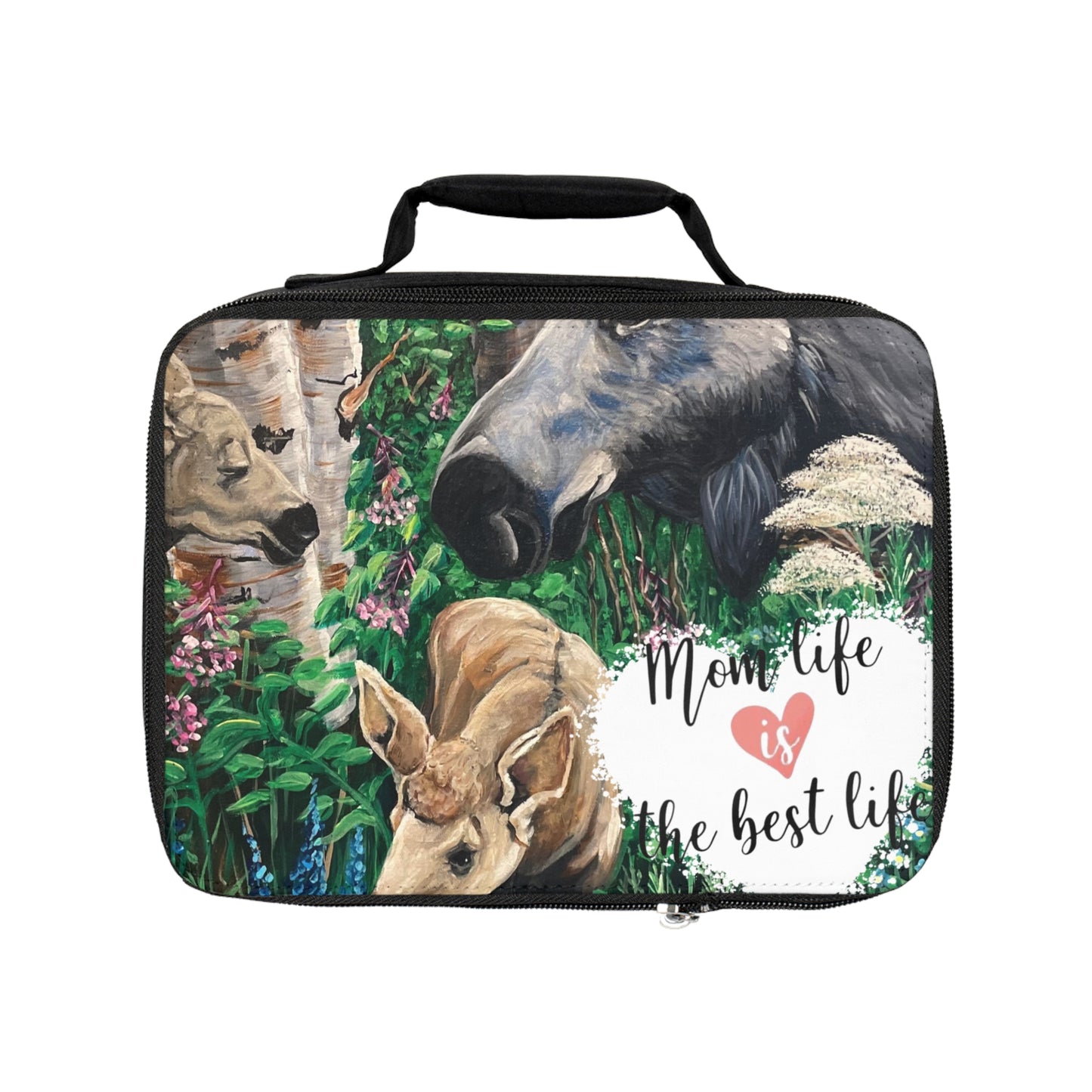 Lunch Bag — 'Mom Life is the Best Life' Woodland Mama Moose Insulated Lunchbox