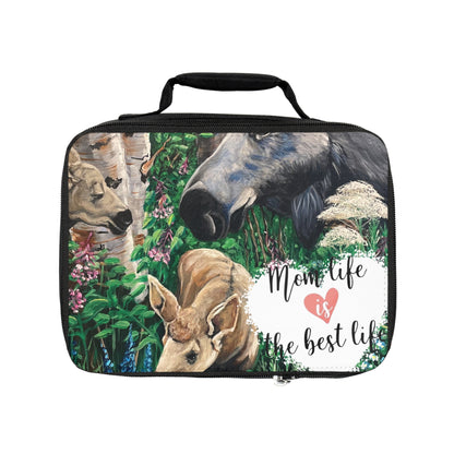 Lunch Bag — 'Mom Life is the Best Life' Woodland Mama Moose Insulated Lunchbox