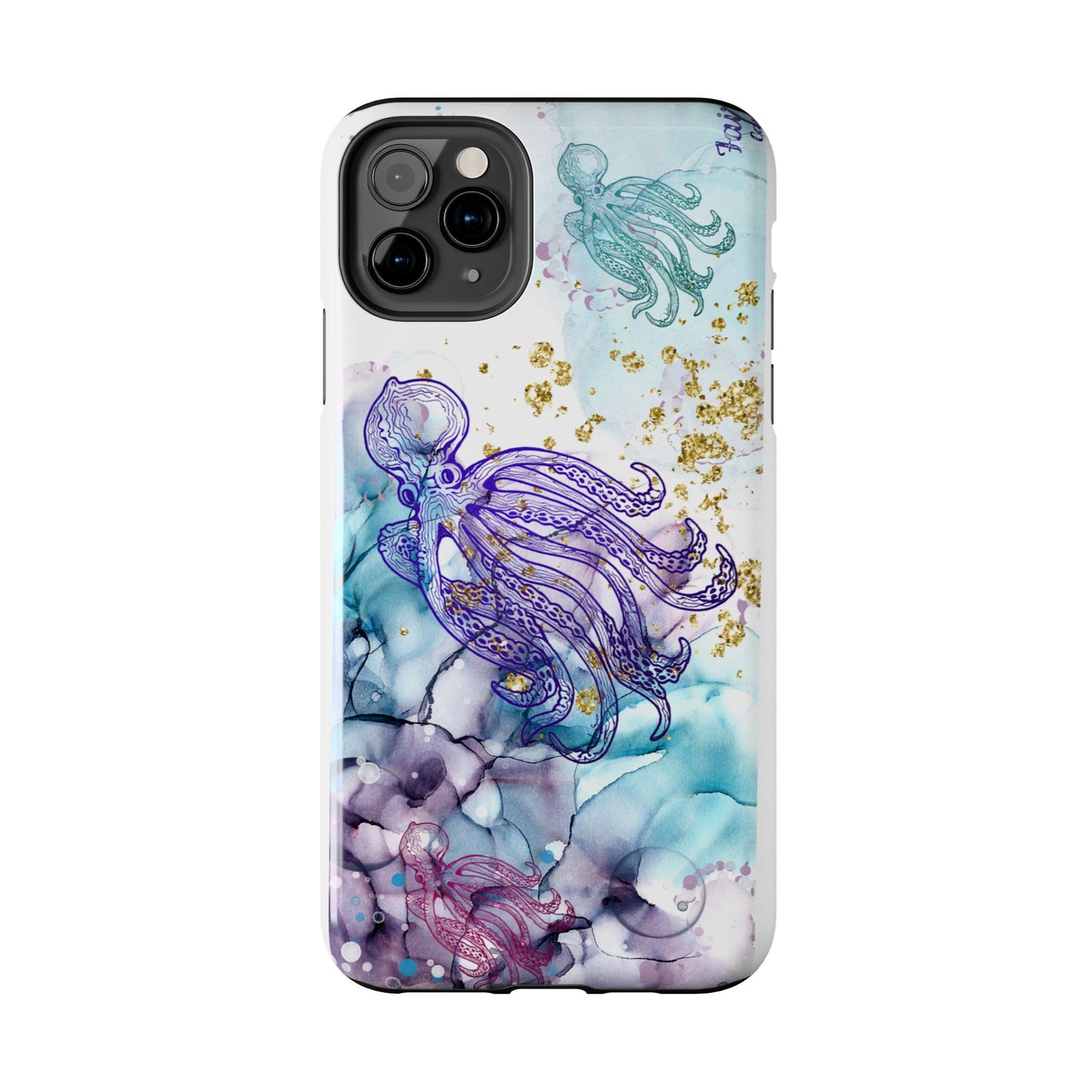 Octopus Art Tough Phone Case — Purple Nautical Sea Creature Design