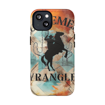Elopement  Wrangler Tough Magnetic Phone Case — Rodeo Cowboy Silhouette Design