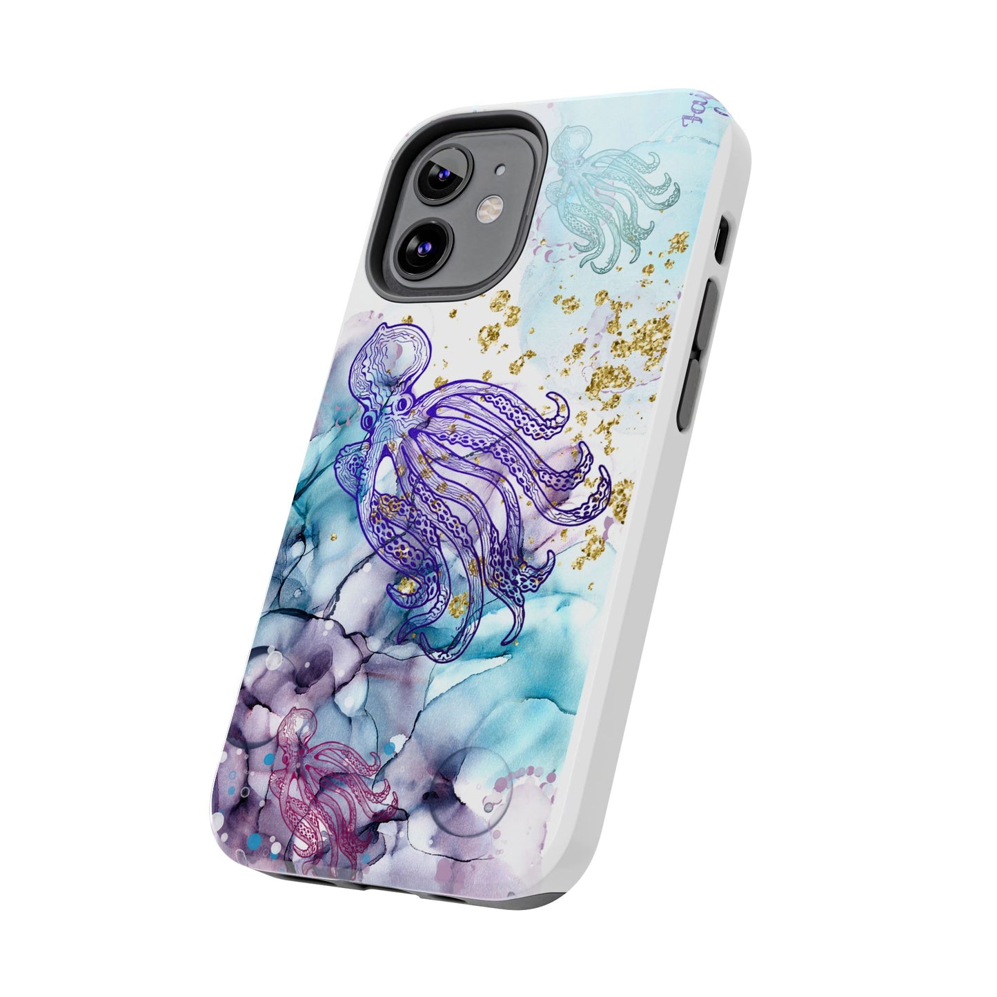 Octopus Art Tough Phone Case — Purple Nautical Sea Creature Design