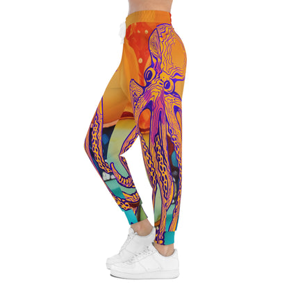 Octopus Sunset Joggers — Vibrant All-Over-Print Athletic Pants