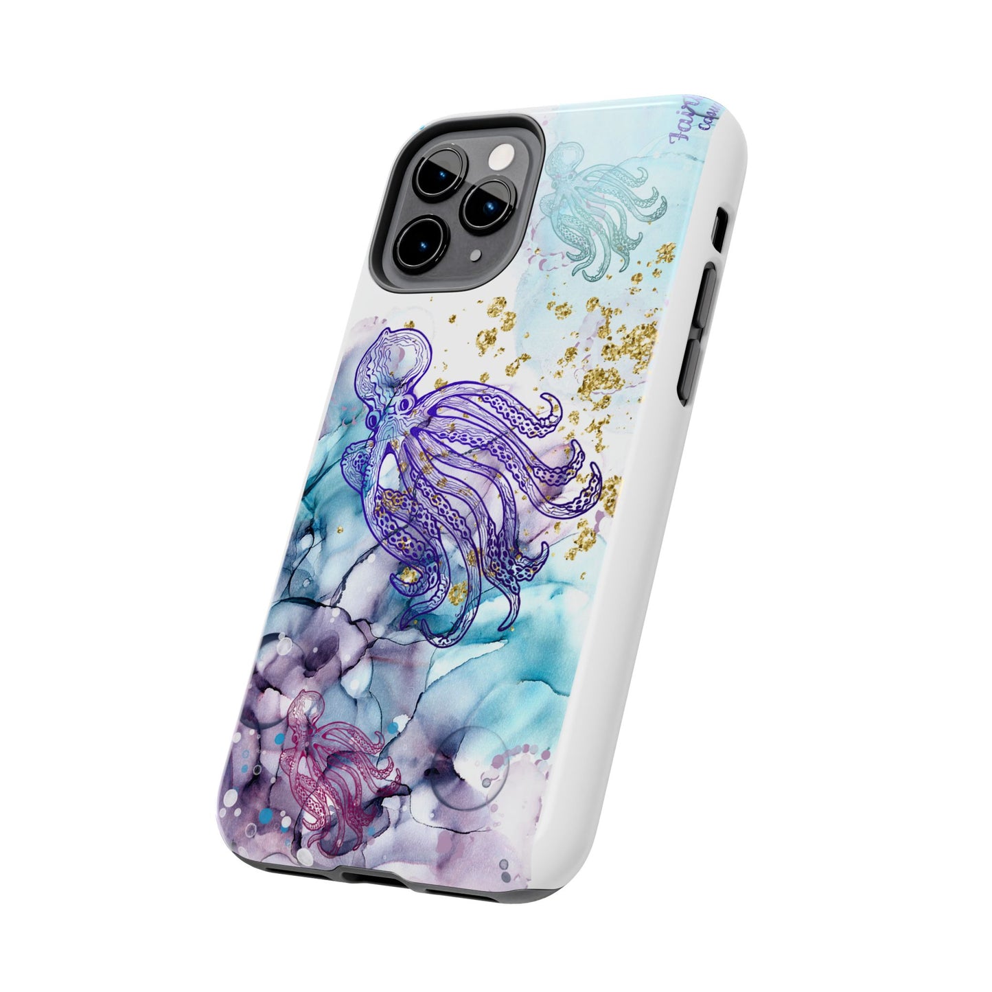 Octopus Art Tough Phone Case — Purple Nautical Sea Creature Design