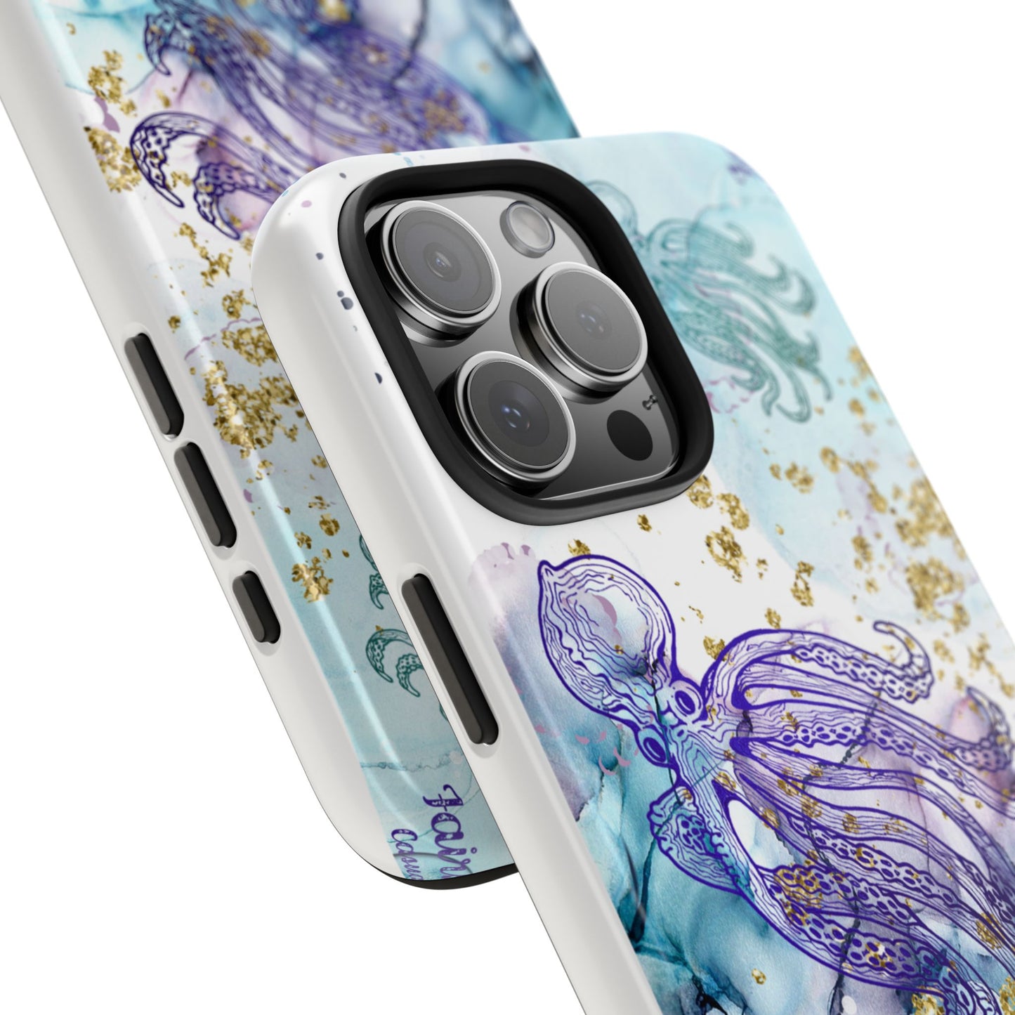 Octopus Art Tough Phone Case — Purple Nautical Sea Creature Design