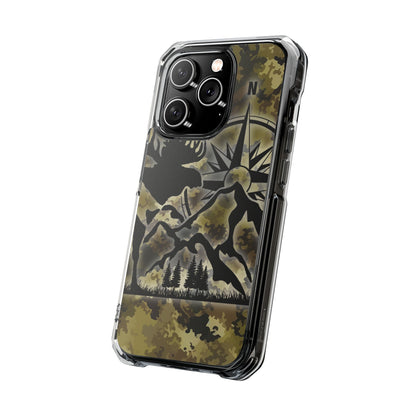 Camo Outdoors Phone Case — Compass & Wildlife Clear Magnetic Impact Case