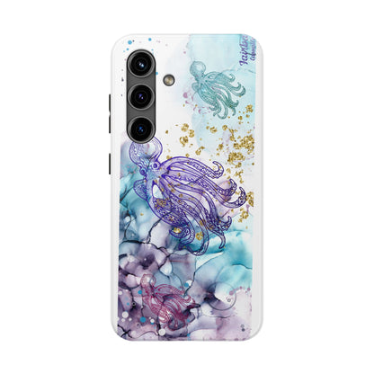 Octopus Art Tough Phone Case — Purple Nautical Sea Creature Design