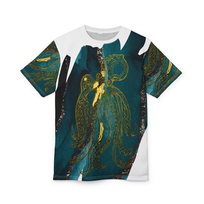 Gold vein Octopus All-Over Print Tee — Nautical Ocean Art Shirt