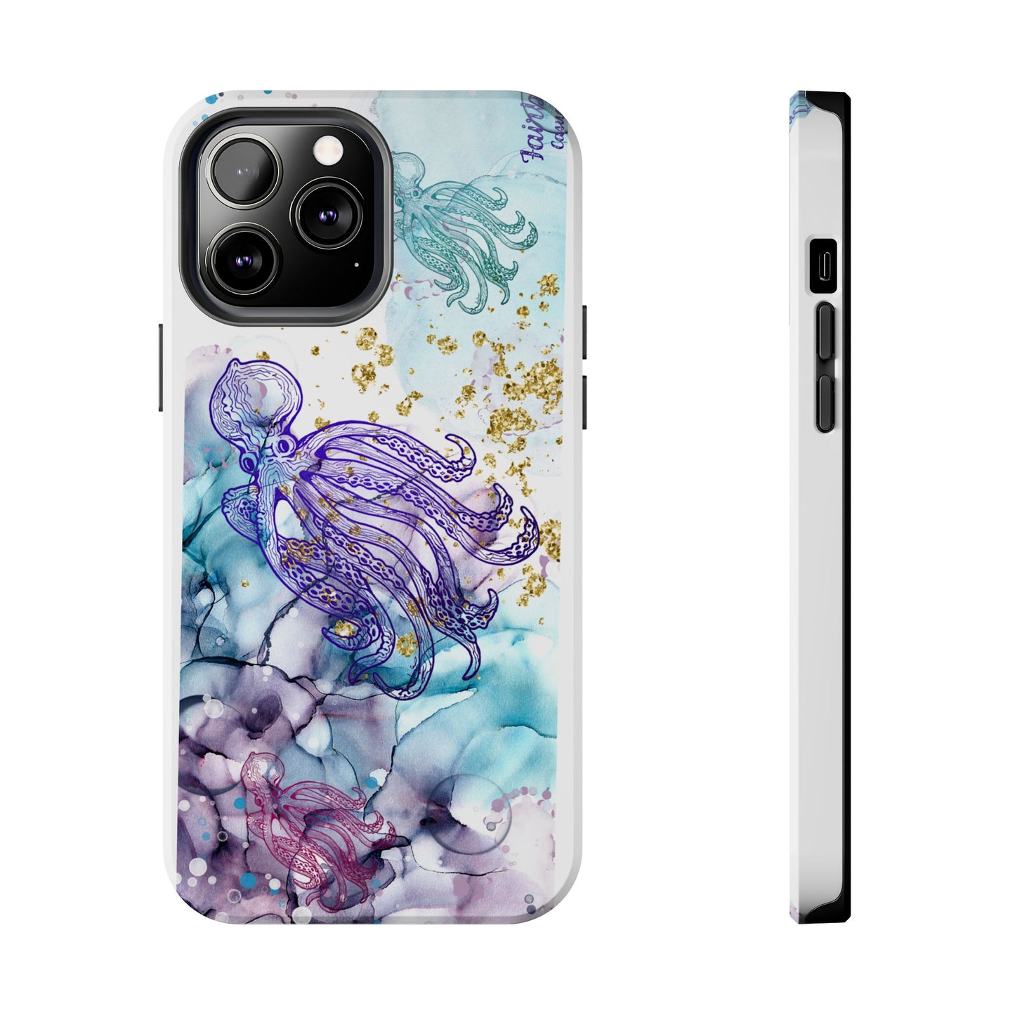 Octopus Art Tough Phone Case — Purple Nautical Sea Creature Design