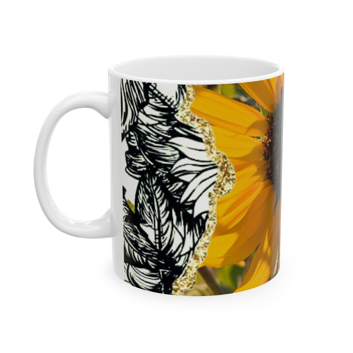 Sunflower Ceramic Mug — 11oz & 15oz Floral Coffee Tea Cup
