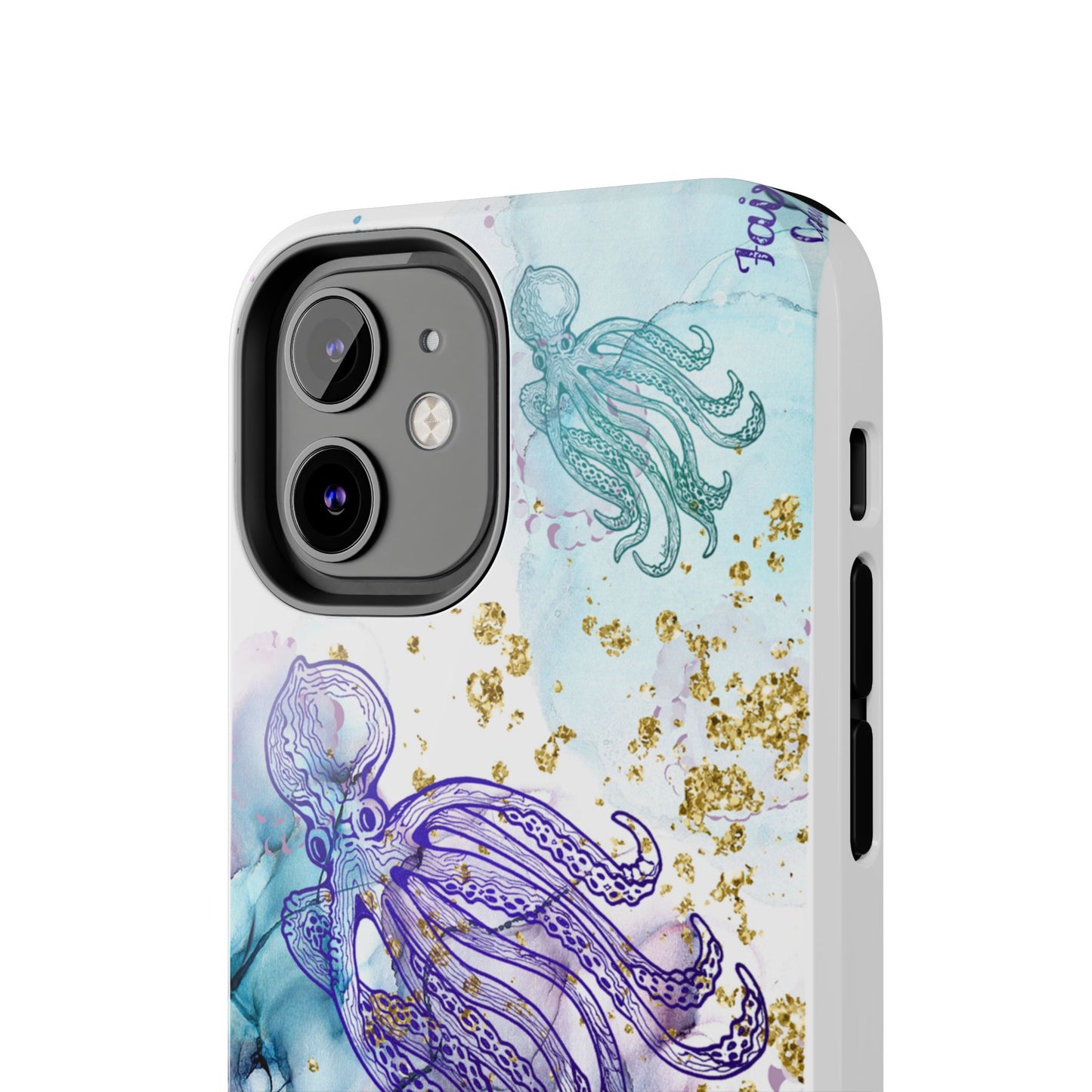 Octopus Art Tough Phone Case — Purple Nautical Sea Creature Design