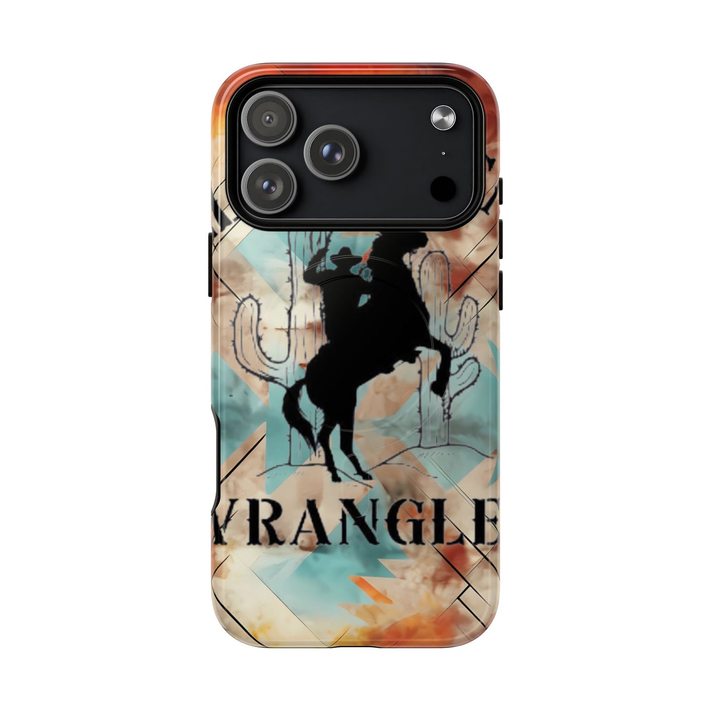Elopement  Wrangler Tough Magnetic Phone Case — Rodeo Cowboy Silhouette Design